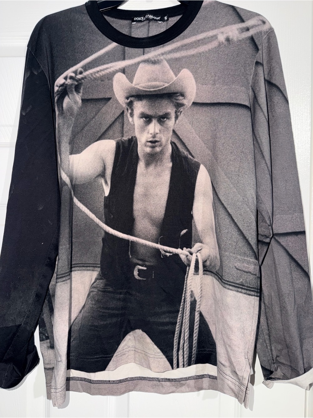 Dolce & Gabbana Black and Gray James Dean photo Long Sleeve Shirt